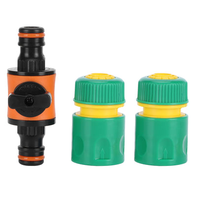 3PCS /Set American Type On/Off Ball Valve Garden Hose Quick Connectors Hose Repair KitG1/2