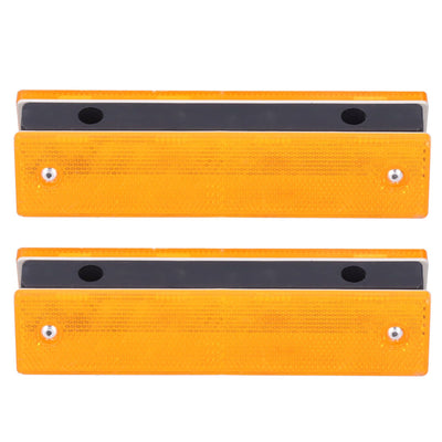 2PCS Rectangle Reflective Sign Road Stud Marker for Highway Traffic Warning Facilities(YellowYellow )