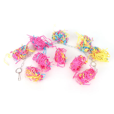 Sand Paper String Colorful Bird Toy Hanging Pet Cage Decor Biting Chewing Toy Bird Supplies