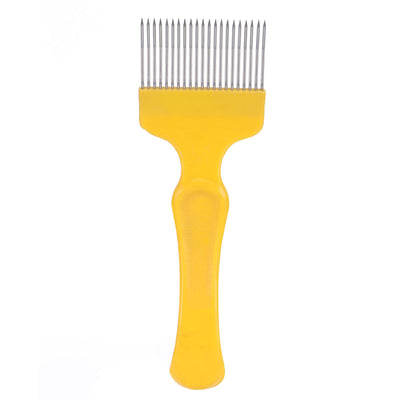 21 Tines Honey Cutter Non Slip Stainless Steel Beekeeping Honey Uncapping Fork Yellow
