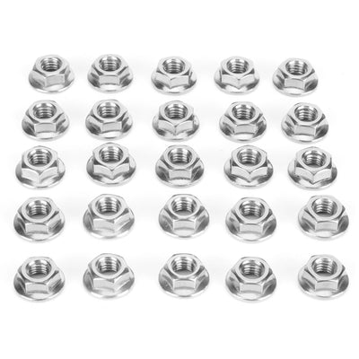 25Pcs Flange Nut Corrosion Resistant Stainless Steel Nuts Greenhouse Supplies AccessoriesM6