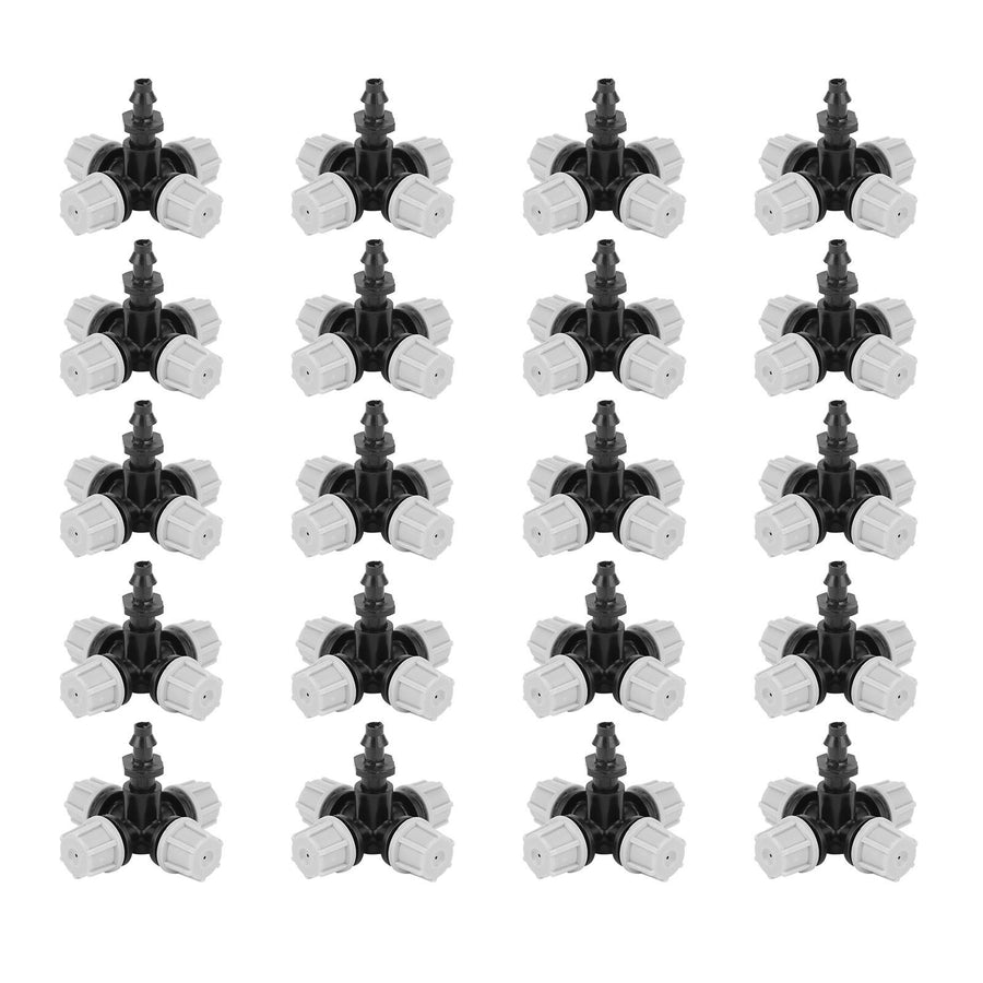 20PCS Cross Misting Sprinkler with Barbed Connector Garden Irrigation Accessories Fittings