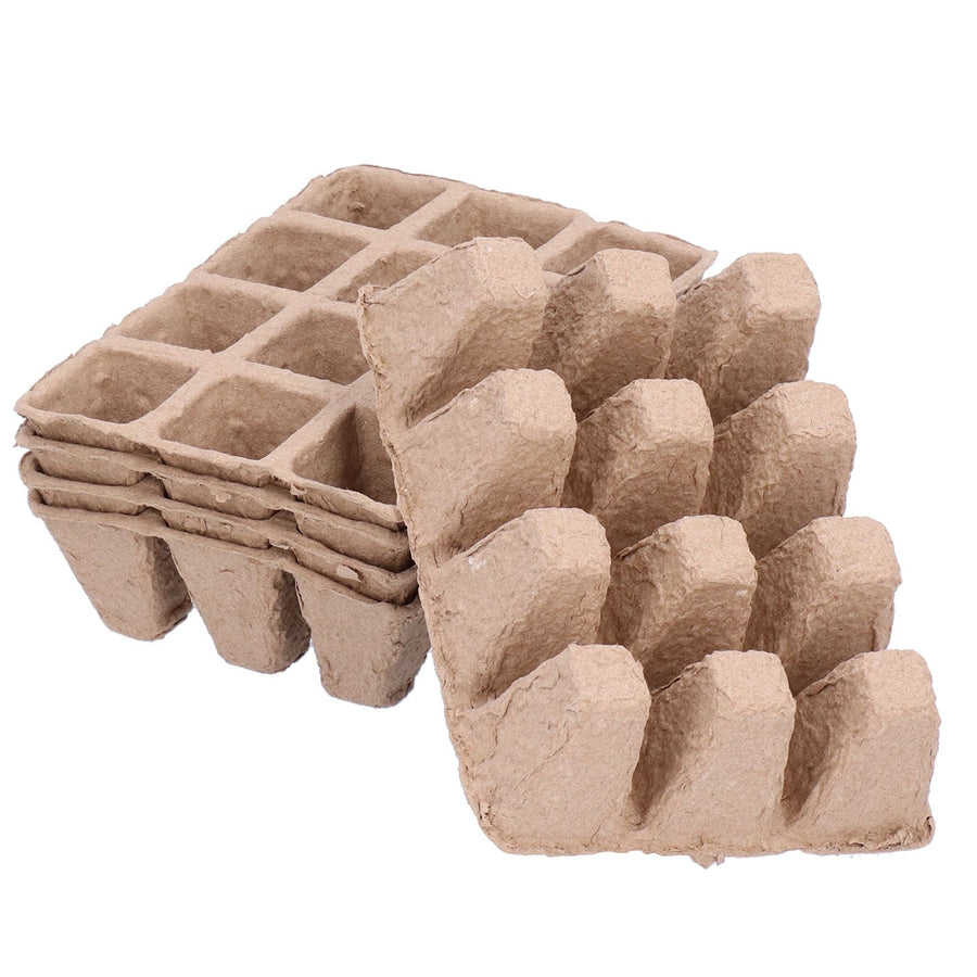 10Pcs 12‑Grid Paper Peat Pot Degradable Nursery Seedling Cup Gardening Accessory