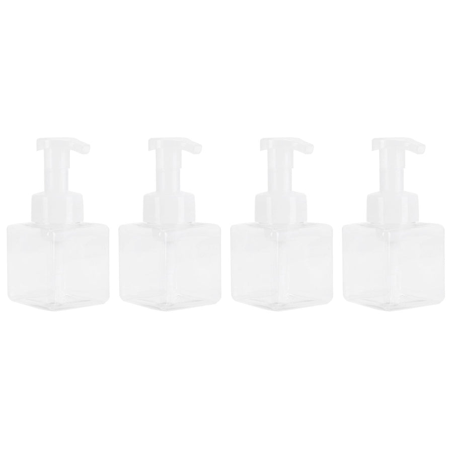 4PCS 250ml Clear Plastic Pump Bottles Foaming Soap Dispenser Refillable Foam Bottle Travel Use