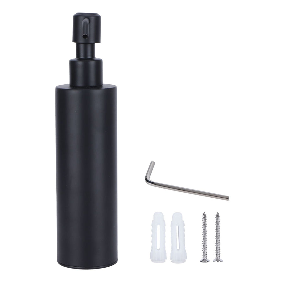 200ml Round Soap Dispenser Wall‑Mounted Shampoo Shower Gel Container Bathroom Supply Black