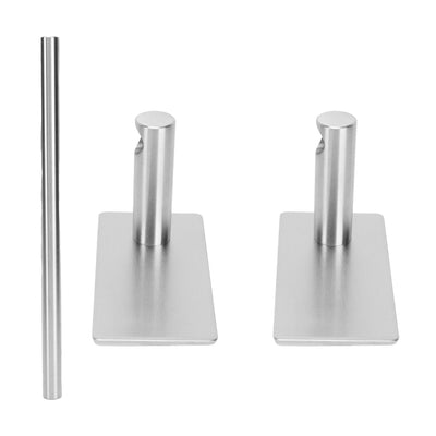 Stainless Steel Self‑Adhesive Towel Bar with Base Bathroom Kitchen Towel Rack for Home