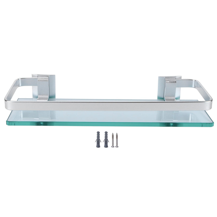 Space Aluminum Shelf Tempered Thickened Glass Bathroom Toilet Glass Storage Organizer Rack