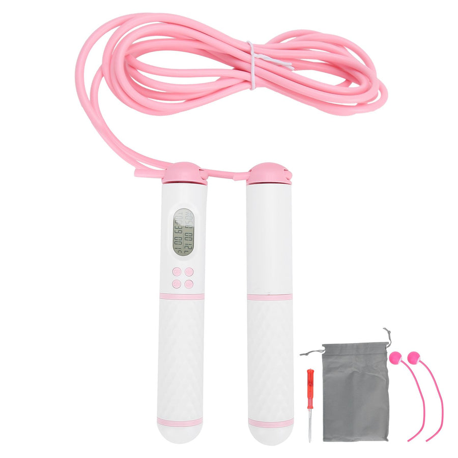 Skipping Rope Electronic Counting Jumping Rope Sports Exercise Fitness EquipmentWhite+Pink