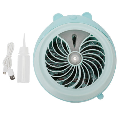 Cute Desktop Mini Fan Portable Humidifying Mist Spray Fan for Home Office SuppliesBlue Bear