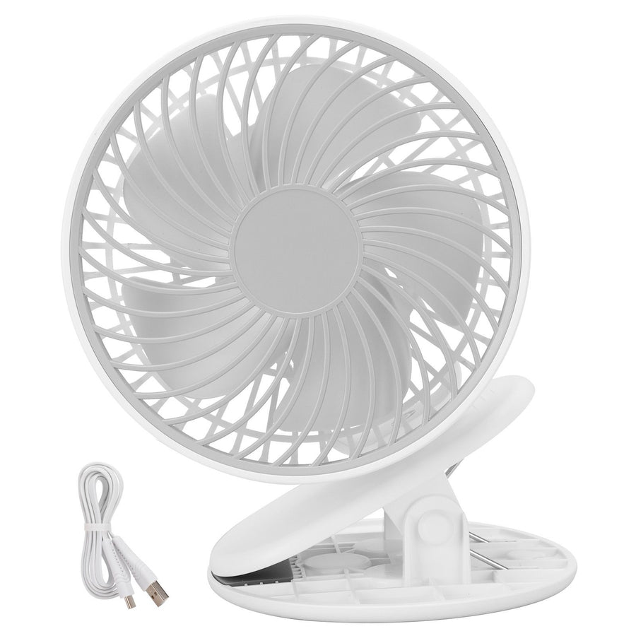 Portable Desk Fan 3 Speed Wind Mini Desktop Fan with Clip for Home Office and BedroomWhite
