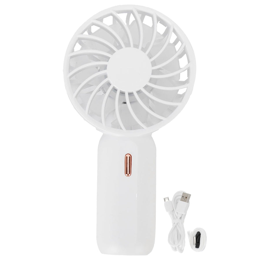Portable Handheld Fan USB Rechargeable Enhanced Wind Small Fan for Travel Office StudyWhite