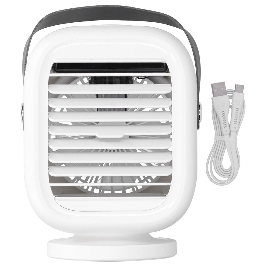 190ml Humidification Air Cooler USB Charging 120° Shaking Head Cooling Fan for Home OfficeWhite
