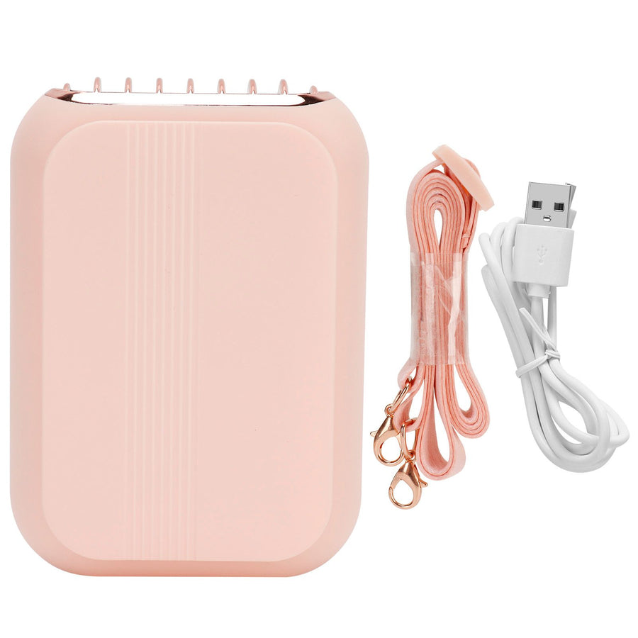 3in 1 Portable Mini Hanging Neck Fan USB Desktop Handheld Bladeless Fan for Home OutdoorPink