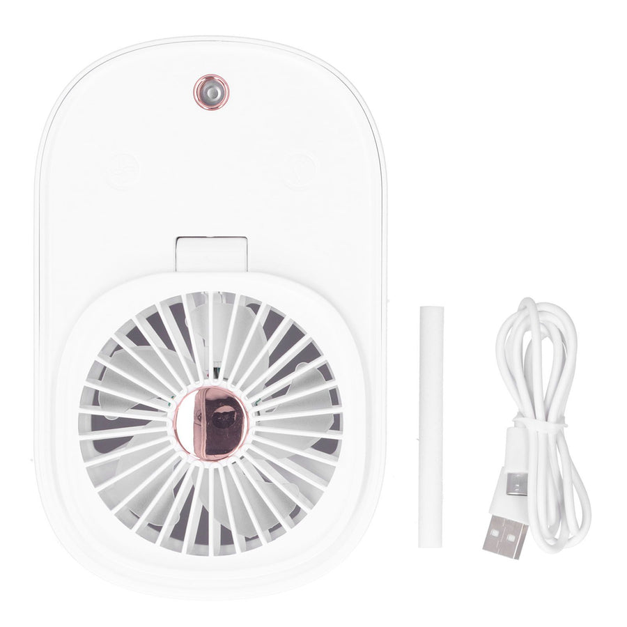 90 Degree Folding Electric Fan 2 in1 Portable Humidifying Electric Fan for Home OfficeWhite