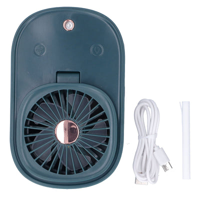 90 Degree Folding Electric Fan 2 in1 Portable Humidifying Electric Fan for Home OfficeDark Blue