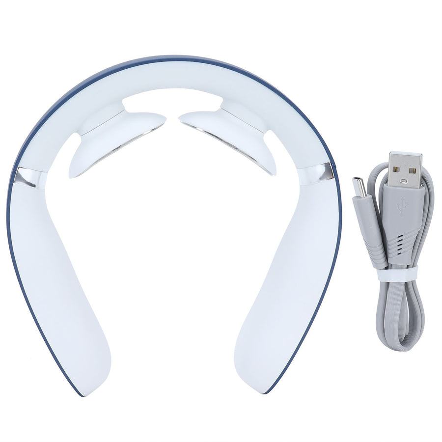 Neck Massager USB Charging Mini Intelligent Holographic Pulsed Shoulder Therapy Machine Blue