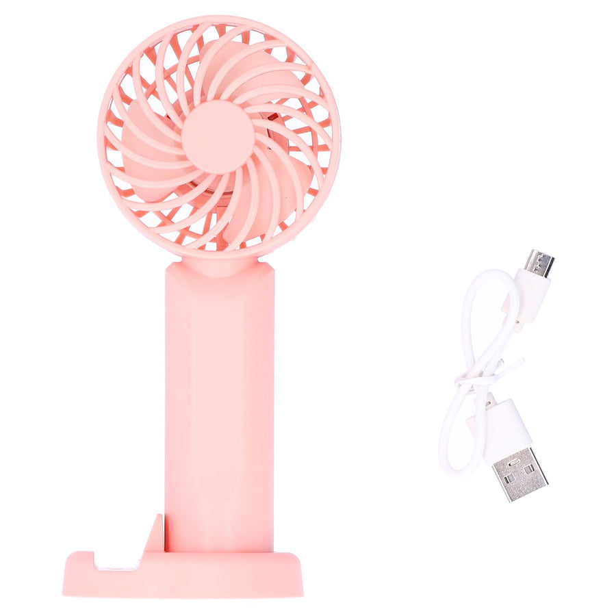 3‑Gear Adjustable Fan Portable Handheld Mobile Phone Holder Electric Fan for DormitoryPink