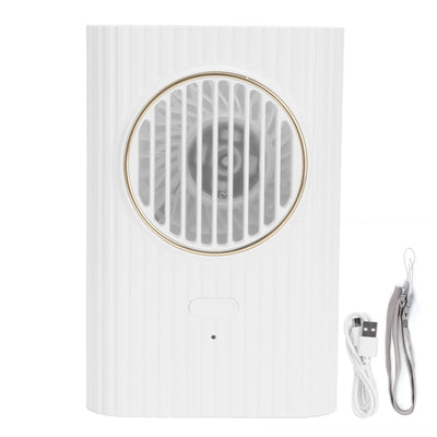 Desktop Hanging Neck Handheld Fan USB Charging Portable Mini Fan for Office BedroomWhite