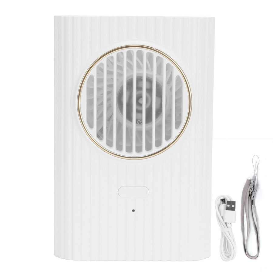 Desktop Hanging Neck Handheld Fan USB Charging Portable Mini Fan for Office BedroomWhite