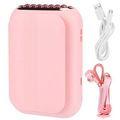 USB Charging Silent Neck Fan Portable Handheld Electric Fan for Outdoor Desktop HomePink