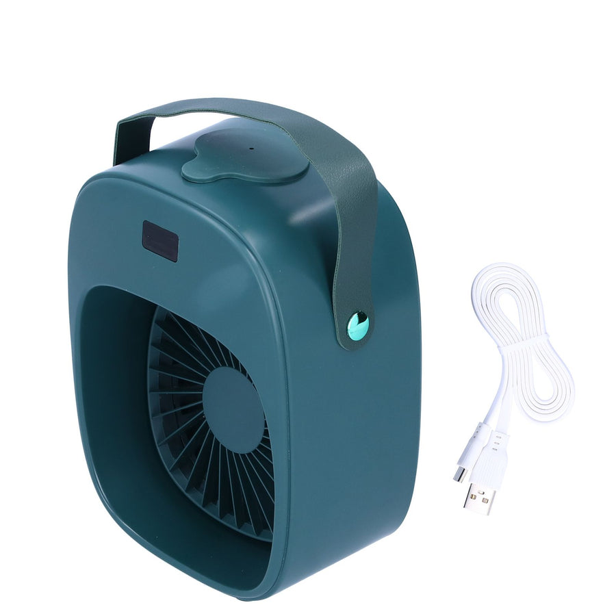 Adjustable Electric Fan Portable Spray Humidification Electric Fan for Home Outdoor DormitoryGreen