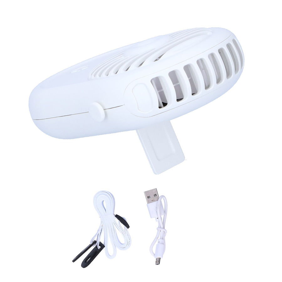 Portable Handheld Electric Fan Mini Compact Neck Hanging Fan for Summer Home Office UseWhite