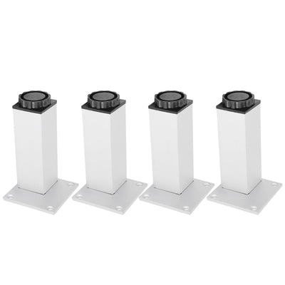 4Pcs Sofa Leg Aluminium Alloy Square Adjustable Cabinet Foot Furniture Hardware Fittings120mm