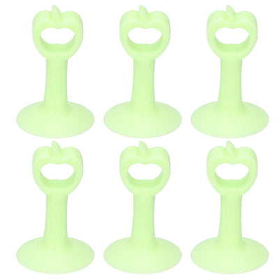 6PCS Door Stopper Anti‑Collision Silicone Wall Protection Home Bathroom Supplies Green