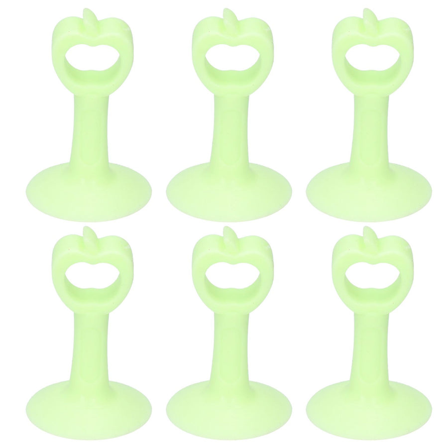 6PCS Door Stopper Anti‑Collision Silicone Wall Protection Home Bathroom Supplies Green