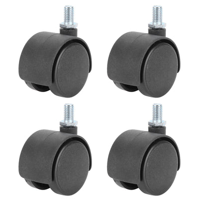 4Pcs 1.5in Casters 360 Degree Rotatable Universal Plastic Wheel for Cabinet Chair