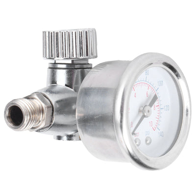 1/4in Spray Guns Air Pressure Regulator Pressure Regulating Adjusting Valve Gauge