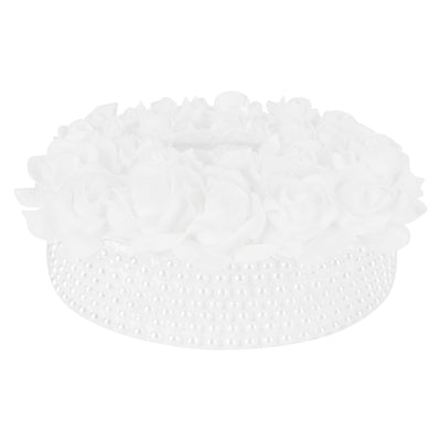 Ring Pillow Box Wedding with Ribbon Bowknot CakeShaped Pearl Rose Ceremony Supplies White(5905 )