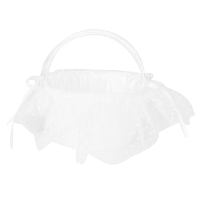 Flower Lace Basket White Romantic Flower Basket Candies Container Wedding Ceremony Decoration5709 Flower Basket L