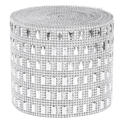 Plastic Imitation Diamonds Hollow Mesh Rhinestones Ribbon Wrap for Wedding Decor DIY Clothing