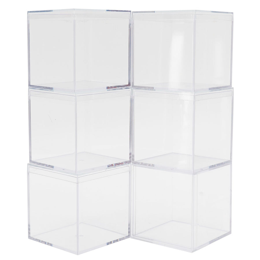 6 Set Plastic Clear Box with Separate Lid Candies Storage Containers Party Gifts Favor