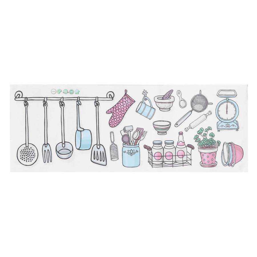 Originality Kitchen Wallpaper Self‑Adhesive Kitchenware Pattern Sticker for Kitchen Home