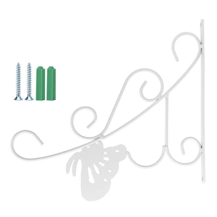 Flower Pot Hanging Hook European Style Wrought Iron Plants Hanger for Garden Patio Balcony White