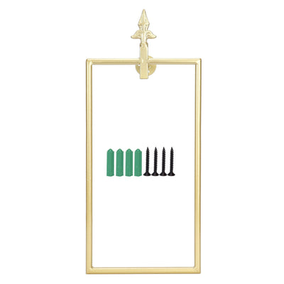 Towel Rack Nordic Style Wall Mounted Rectangular Towels Storage Ring Bathroom Accessory Gold