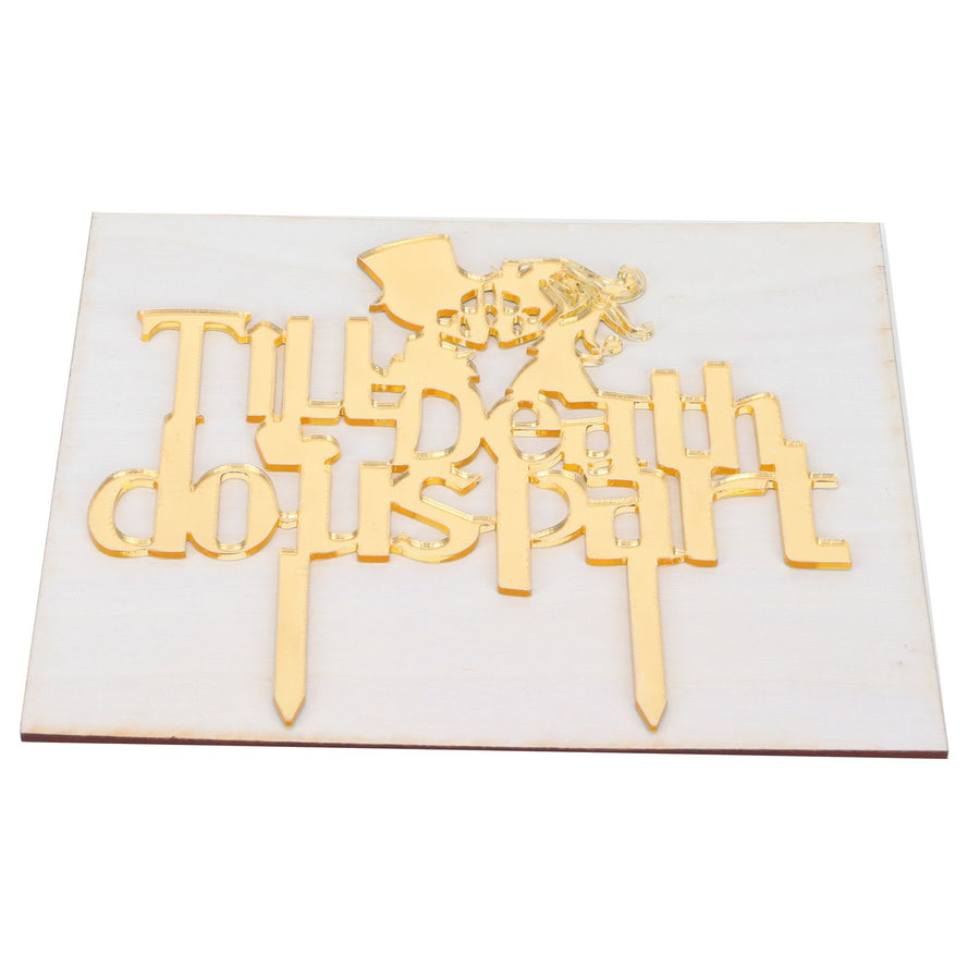Acrylic Cake Topper Mirror Surface Insert Sticks for Wedding Party Holiday Cake Decoration