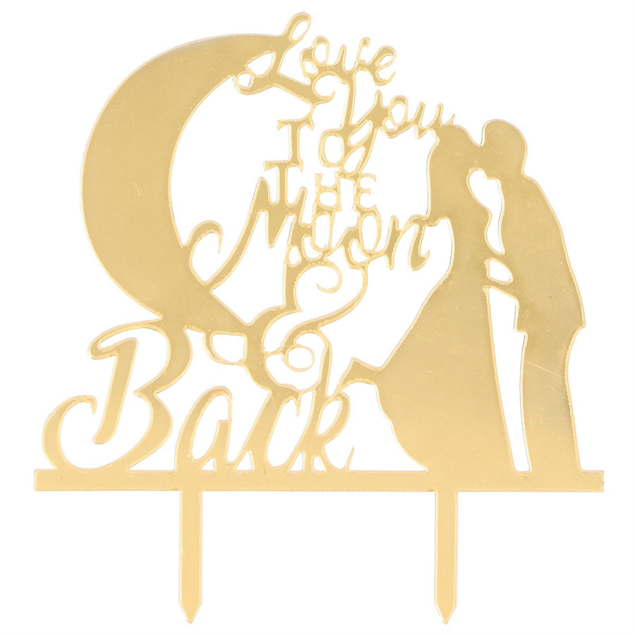 Cake Insert Gold Mirror Surface Cake Topper for Wedding Party Holiday Decoration