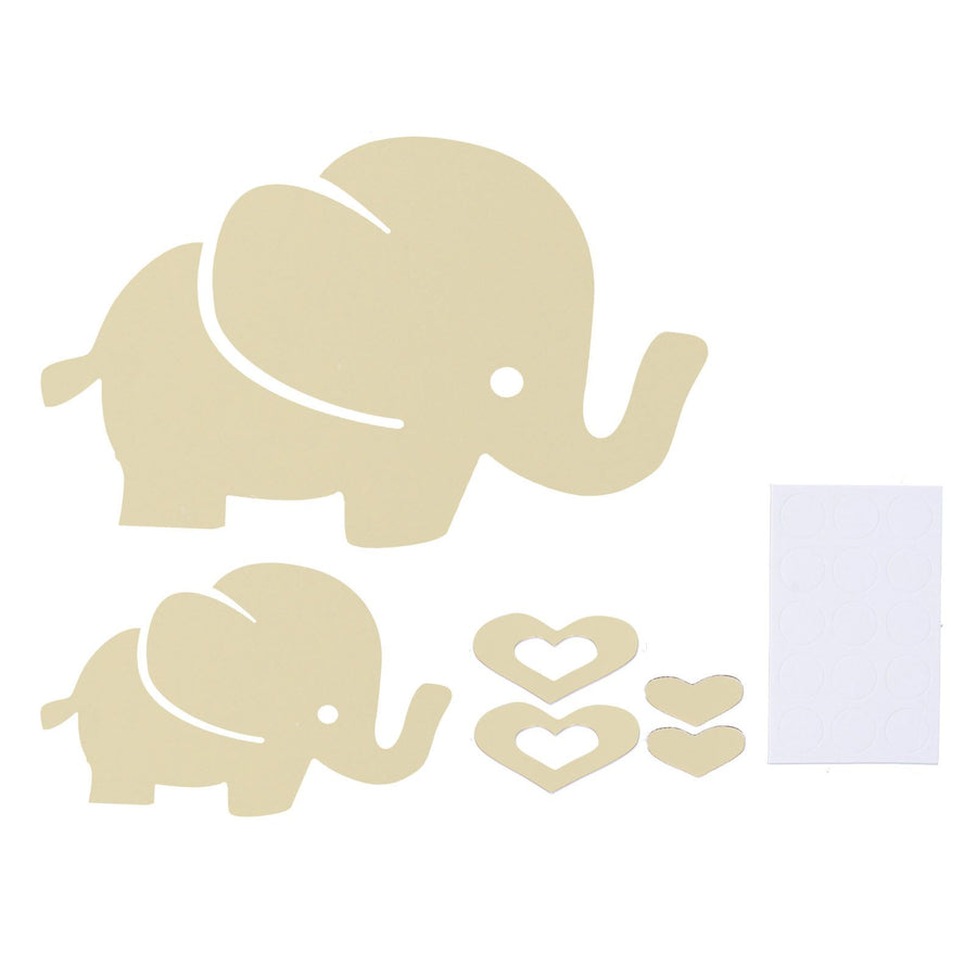 Innovative Cartoon Elephant Shape Beautiful Wall Sticker Room Mirror Wall Paper for DecorationGolden