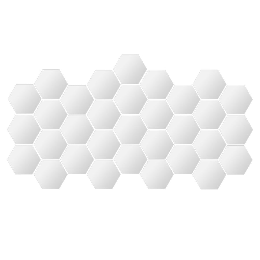 Mirror Wall Stickers Removable Hex Decals Home Living Room Bedroom Decoration Silver18x16x9.2cm (234pcs Sticker) 32Pcs