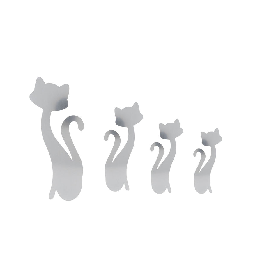Cat Shape Mirror Wall Stickers Home Living Room Bedroom DIY Wall Art DecorationsSilver