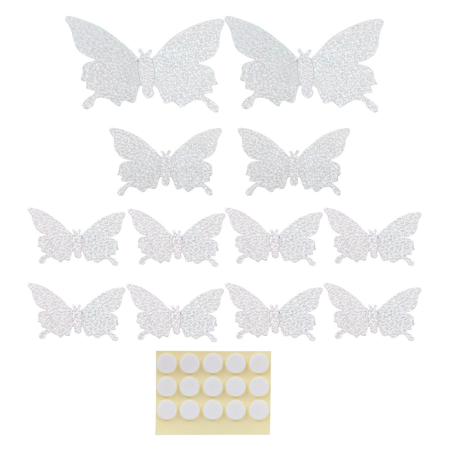12Pcs/Set 3‑Dimensional Sticker Simulation Flash Wallpaper Living Room Wedding Wall Art for HomeShiny Silver