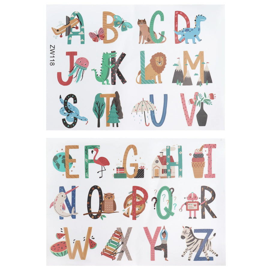 Animals Plants English Letters Pattern Wall Sticker Wall Decals for Kids Room Decor