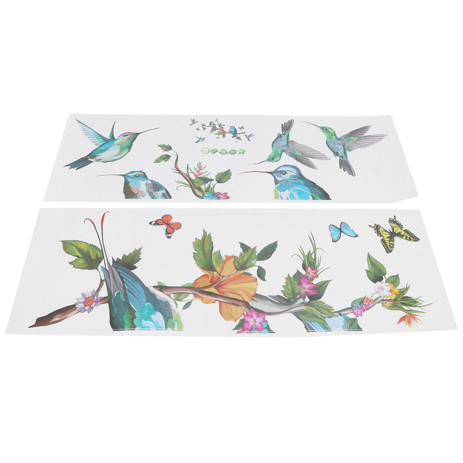 Colorful Butterflies Birds Tree Branch Pattern Wall Sticker Self Adhesive Wallpaper Room Decor