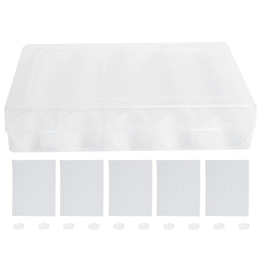 100PCS Transparent Coin Storage Box 17/20/25/27/30mm Round Coin Capsules Containers Protector