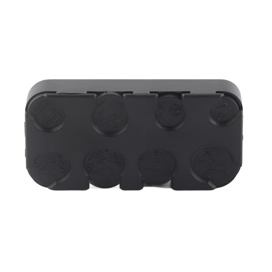 Rectangle Euro Coin Dispenser Plastic Coin Holders Storage Box Organizer Car Use
