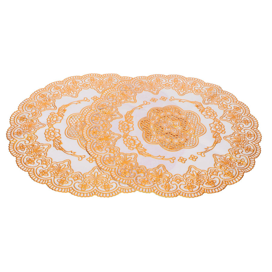 2PCS 30cmx30cm Table Mats Gold Dining Table Placemats for Wedding Party SuppliesStyle 01