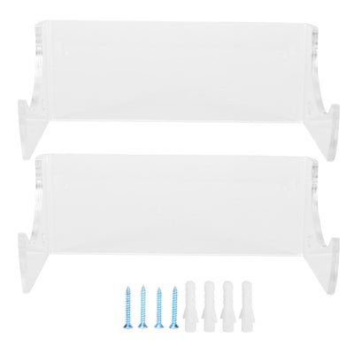 2Pcs Wall Shelf Skateboard Hanger Display Storage Rack Snowboard Organizer SuppliesTransparent